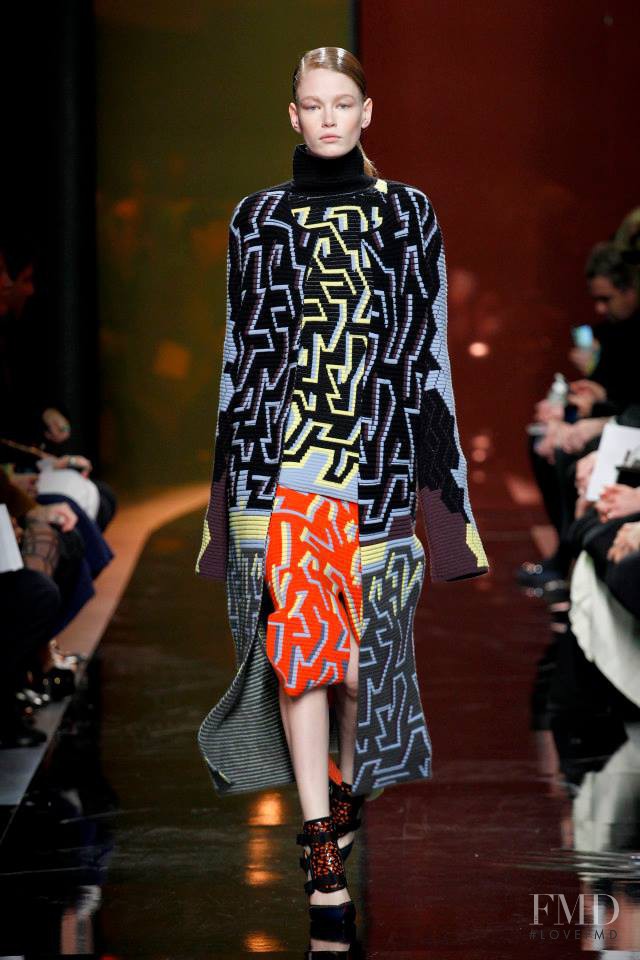 Hollie May Saker featured in  the Peter Pilotto fashion show for Autumn/Winter 2014