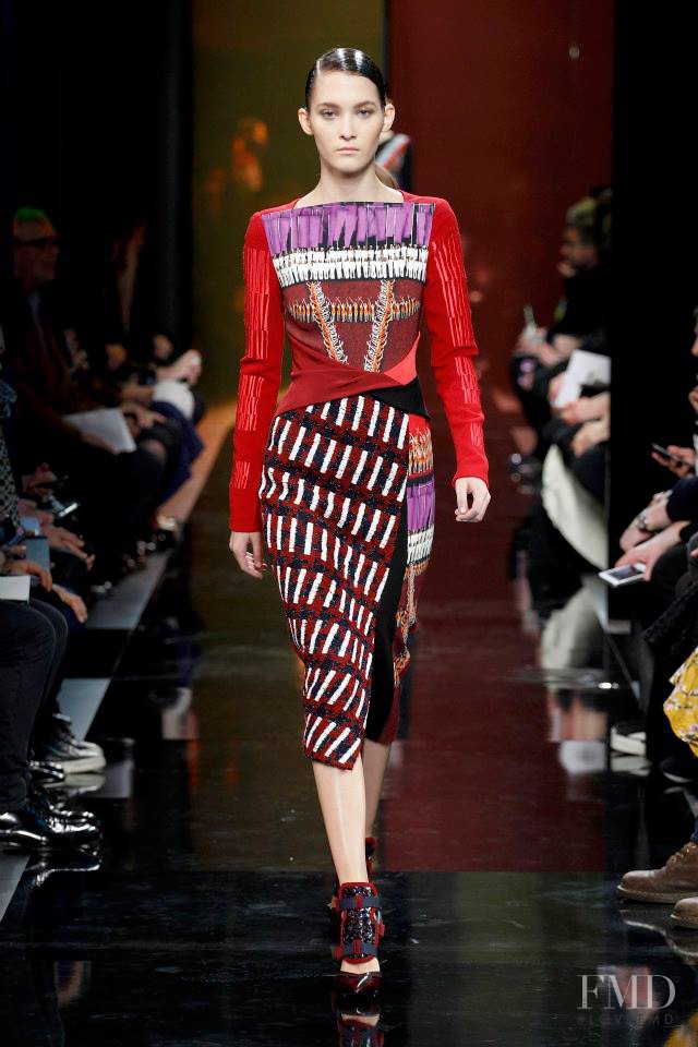 Emma Waldo featured in  the Peter Pilotto fashion show for Autumn/Winter 2014