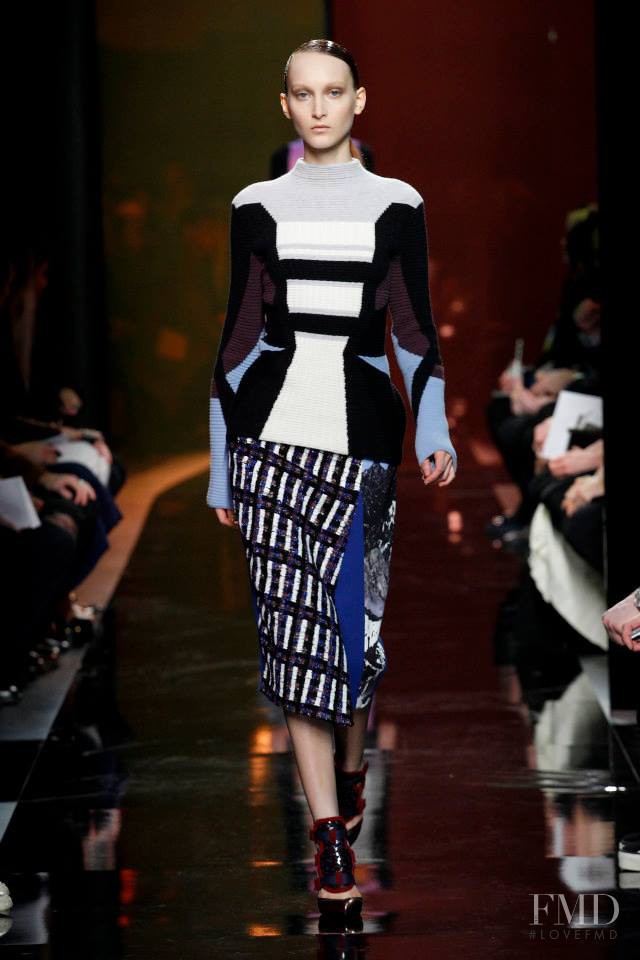 Nika Cole featured in  the Peter Pilotto fashion show for Autumn/Winter 2014