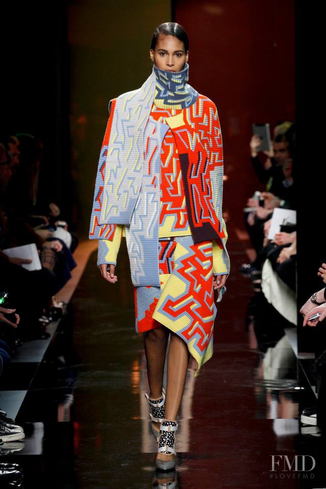 Cindy Bruna featured in  the Peter Pilotto fashion show for Autumn/Winter 2014