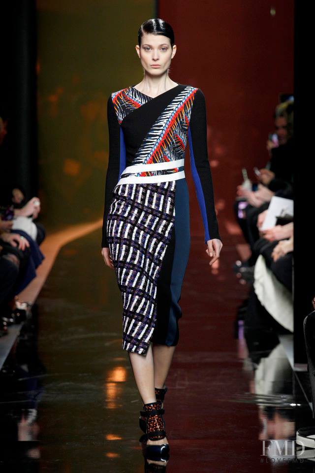 Larissa Hofmann featured in  the Peter Pilotto fashion show for Autumn/Winter 2014