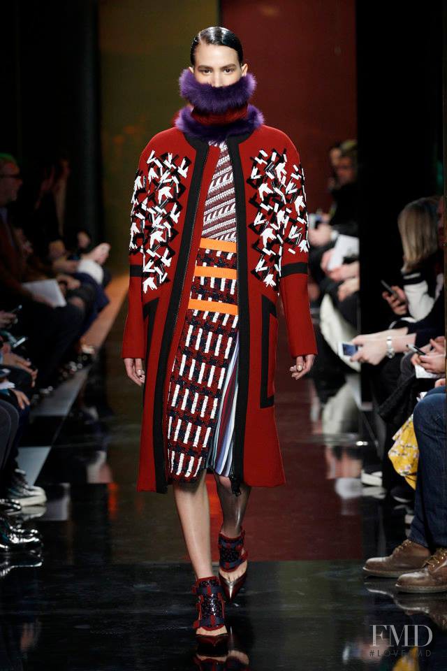 Mijo Mihaljcic featured in  the Peter Pilotto fashion show for Autumn/Winter 2014