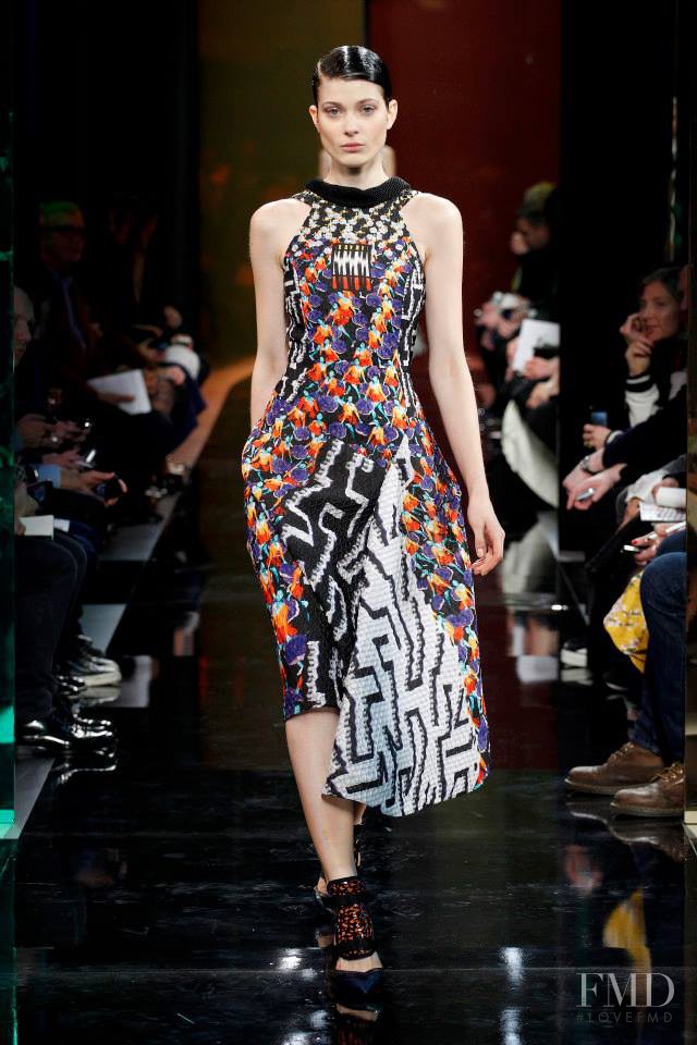 Larissa Hofmann featured in  the Peter Pilotto fashion show for Autumn/Winter 2014