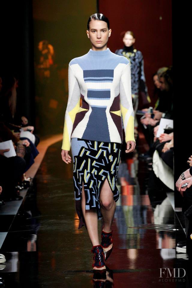 Mijo Mihaljcic featured in  the Peter Pilotto fashion show for Autumn/Winter 2014