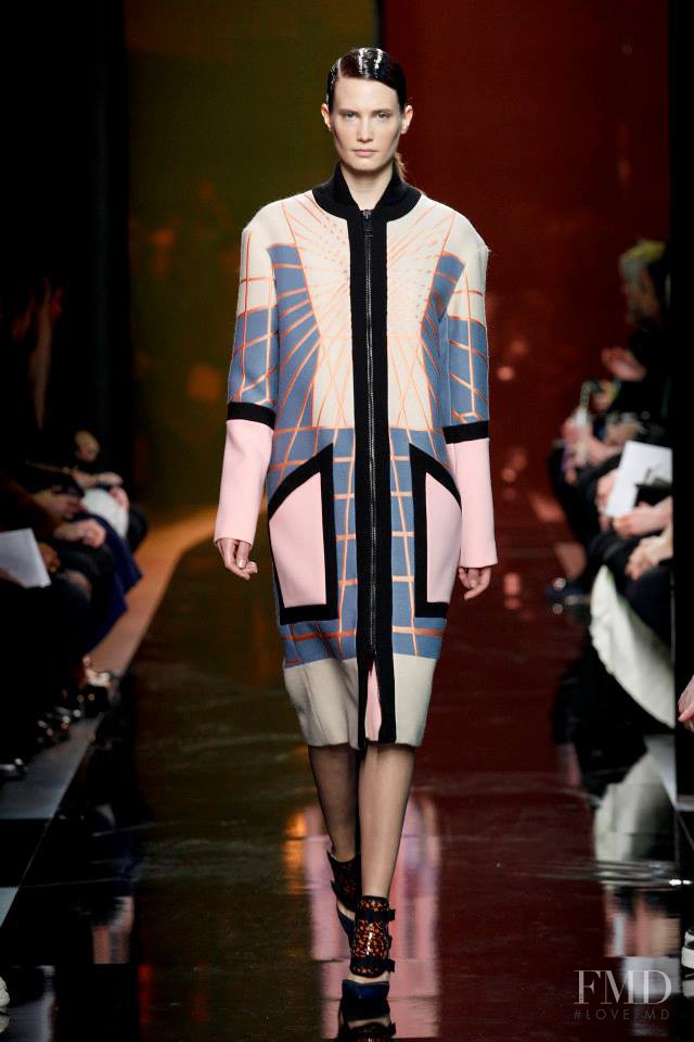 Drake Burnette featured in  the Peter Pilotto fashion show for Autumn/Winter 2014