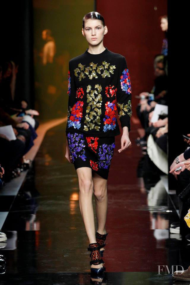 Valery Kaufman featured in  the Peter Pilotto fashion show for Autumn/Winter 2014