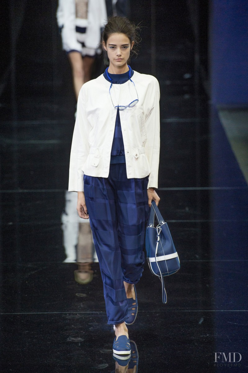 Anja Leuenberger featured in  the Emporio Armani fashion show for Spring/Summer 2015