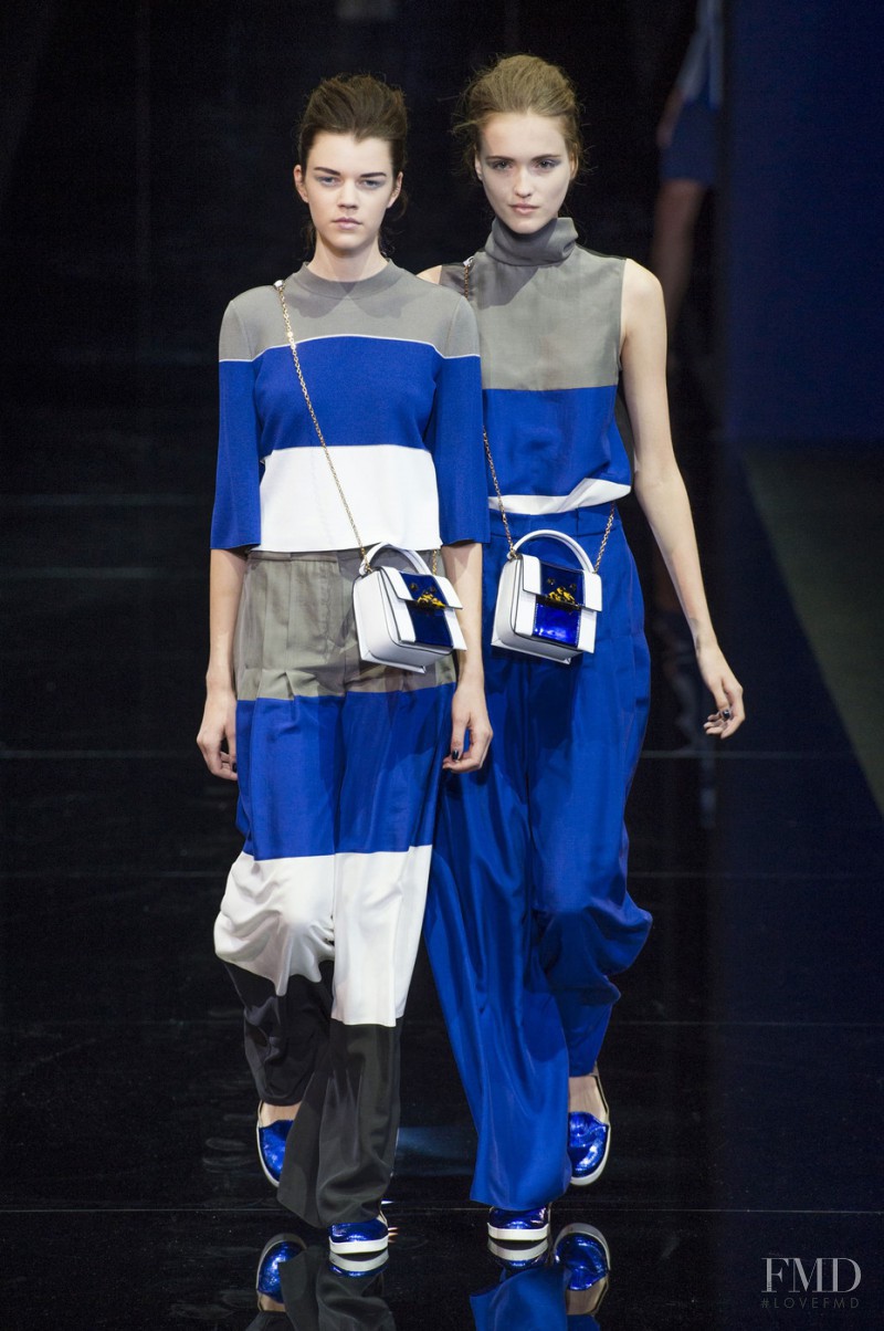 Jane Grybennikova featured in  the Emporio Armani fashion show for Spring/Summer 2015