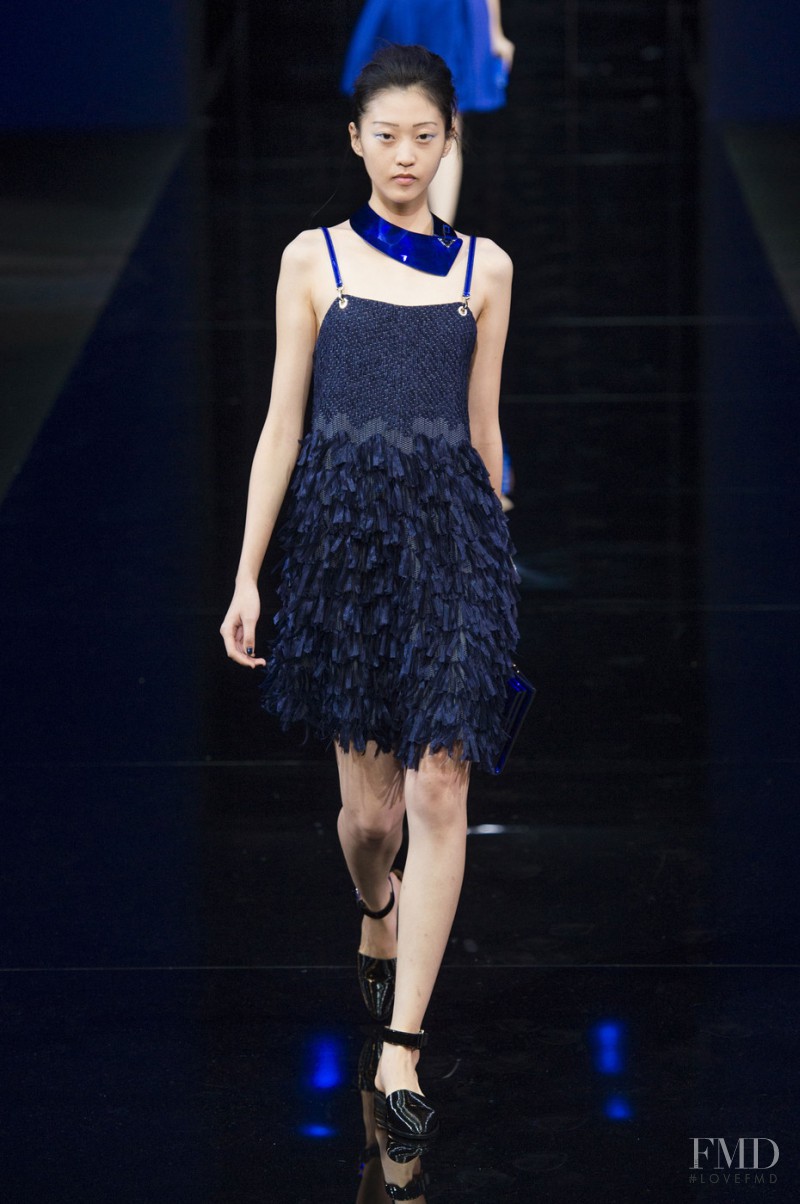 Shao Qing featured in  the Emporio Armani fashion show for Spring/Summer 2015