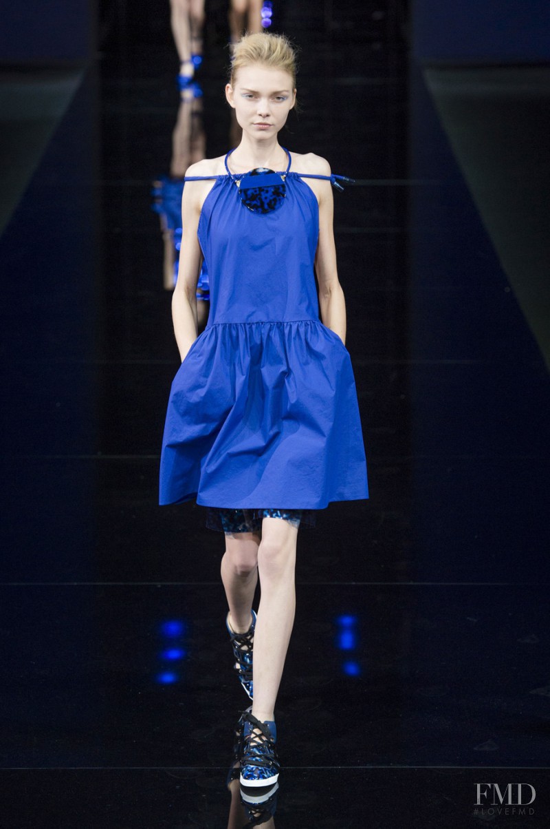 Maja Brodin featured in  the Emporio Armani fashion show for Spring/Summer 2015