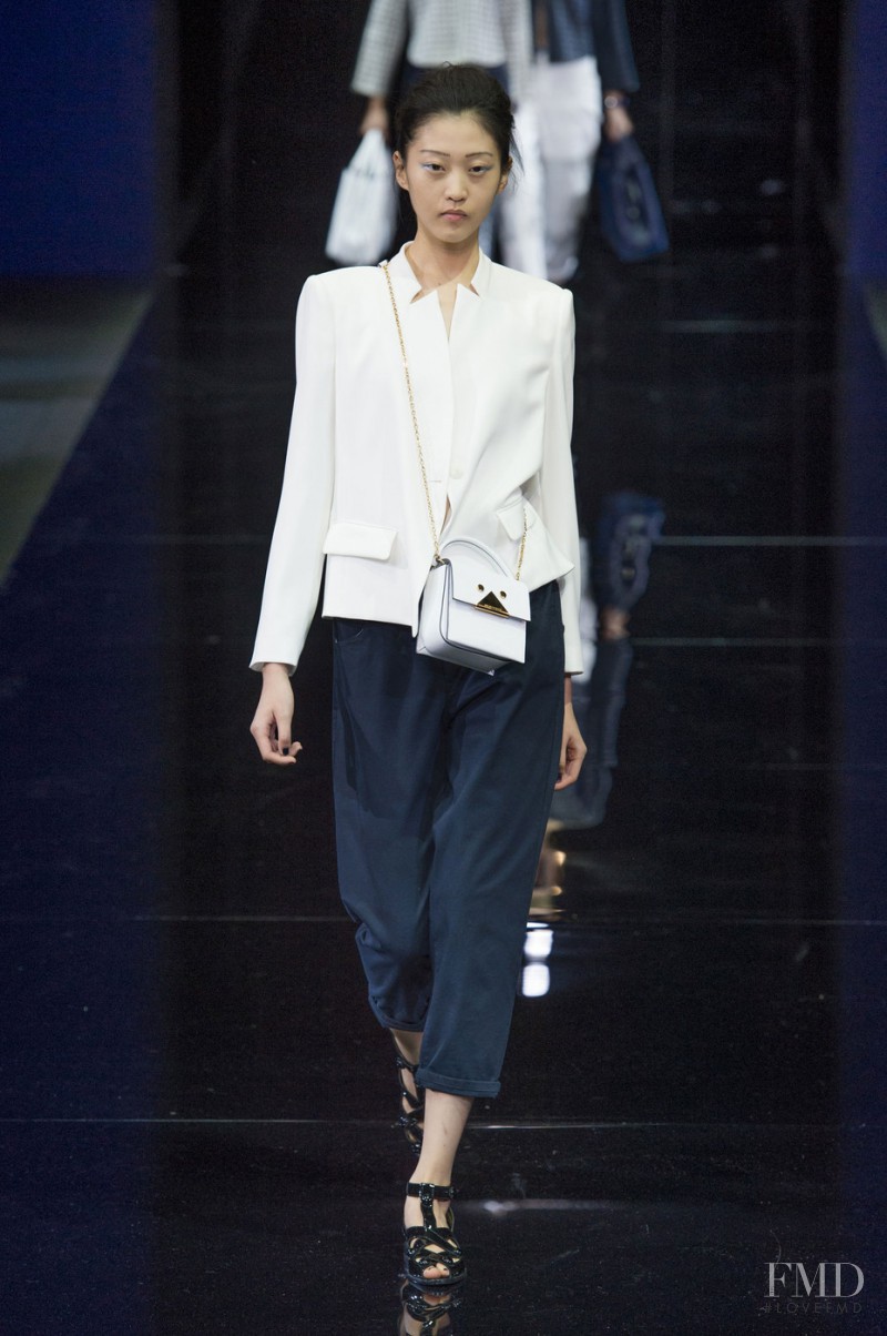 Shao Qing featured in  the Emporio Armani fashion show for Spring/Summer 2015