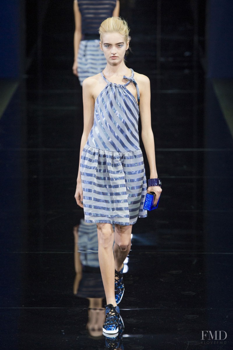 Kelsey Soles featured in  the Emporio Armani fashion show for Spring/Summer 2015