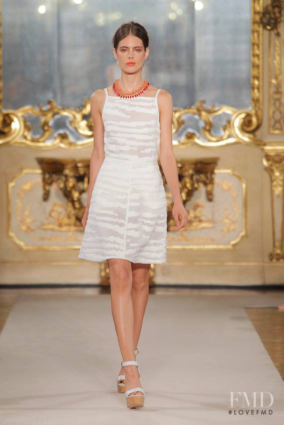 Taja Feistner featured in  the Les Copains fashion show for Spring/Summer 2015