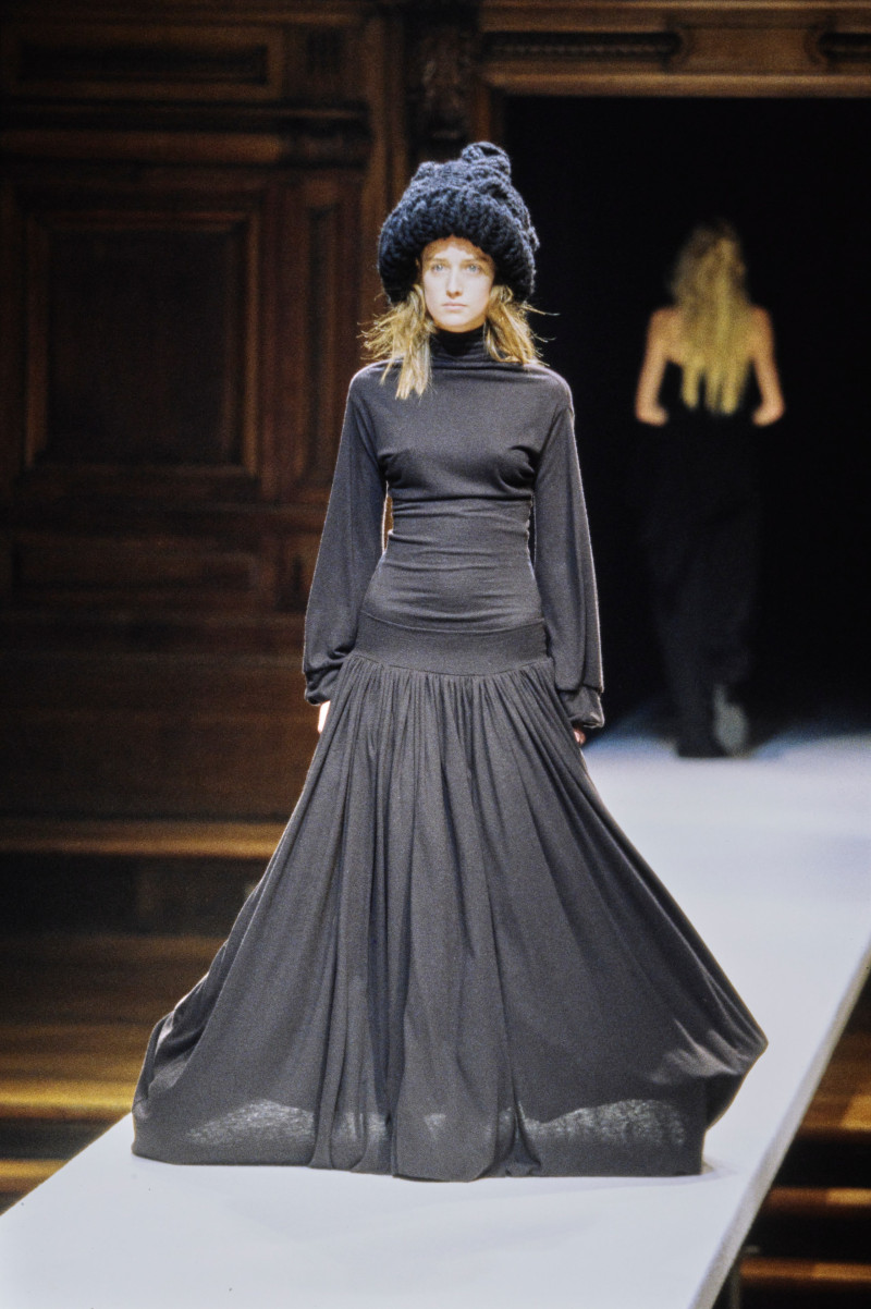 Ann-Catherine Lacroix featured in  the Yohji Yamamoto fashion show for Autumn/Winter 1998