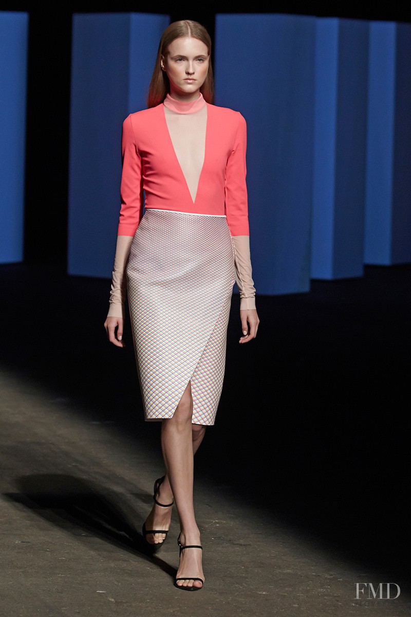 Jane Grybennikova featured in  the Dion Lee fashion show for Spring/Summer 2014