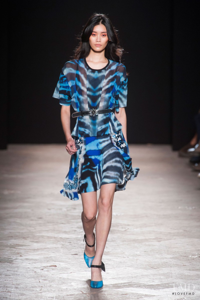 Ming Xi featured in  the Angelo Marani fashion show for Spring/Summer 2014