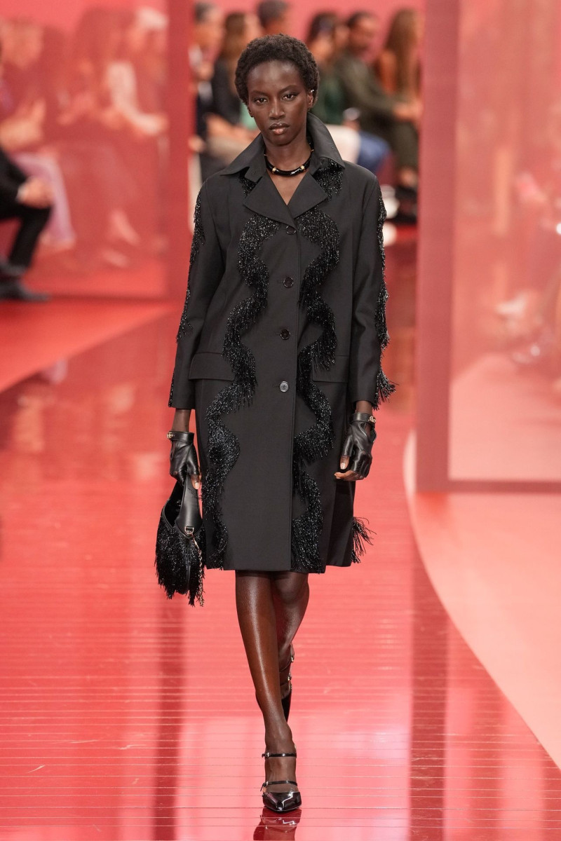 Anok Yai featured in  the Gucci fashion show for Spring/Summer 2025