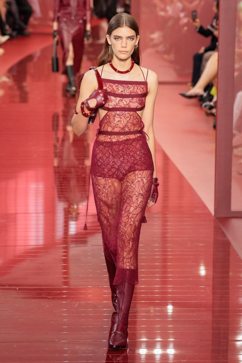 Betsy Gaghan featured in  the Gucci fashion show for Spring/Summer 2025