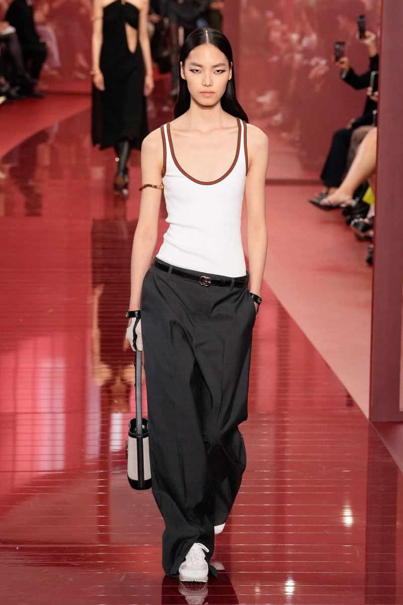 Jiahui Zhang featured in  the Gucci fashion show for Spring/Summer 2025