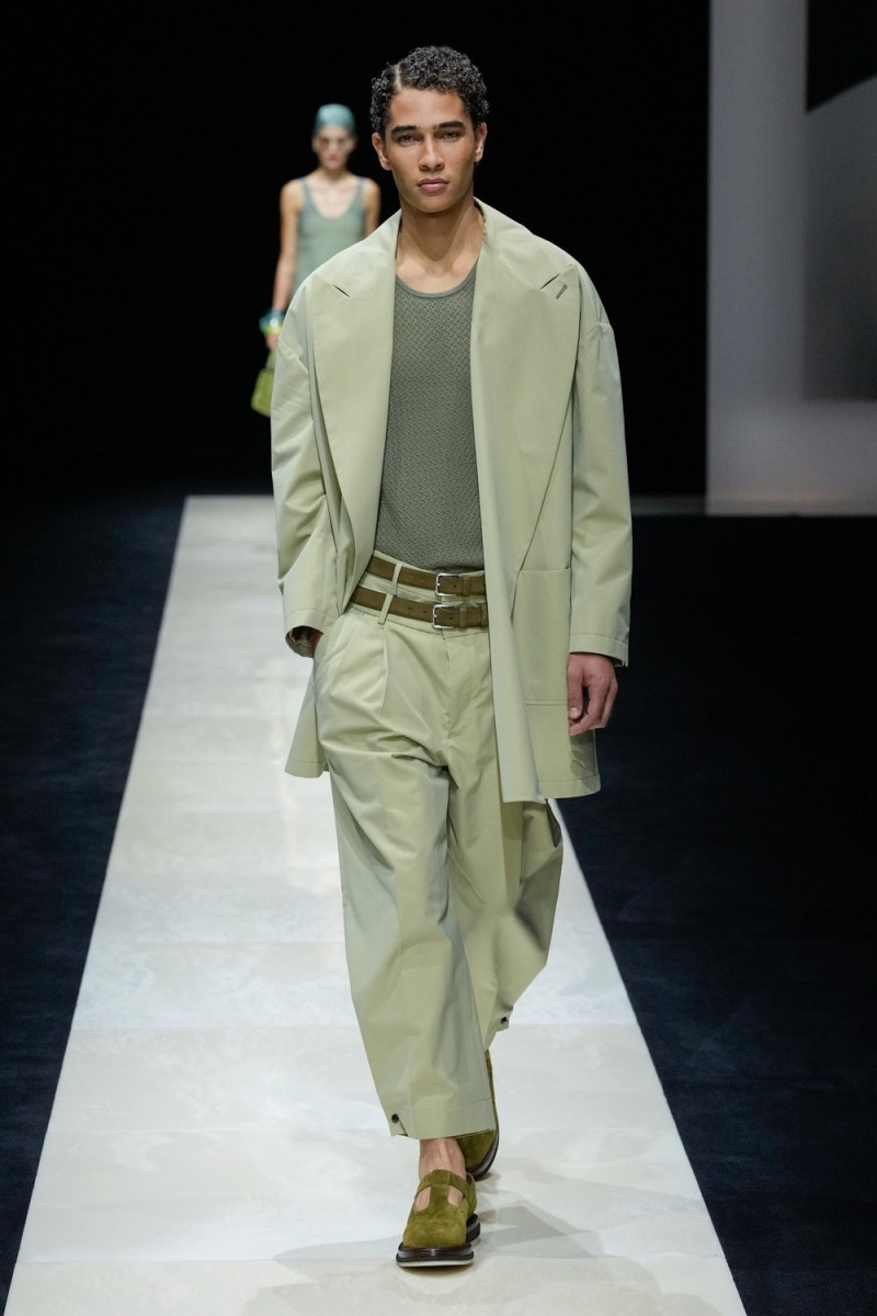 Juanel Hernandez featured in  the Emporio Armani fashion show for Spring/Summer 2025