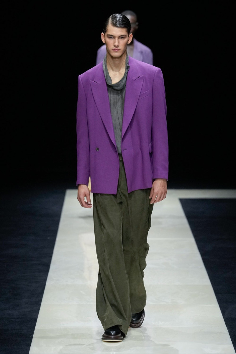 Edo Pellin featured in  the Emporio Armani fashion show for Spring/Summer 2025