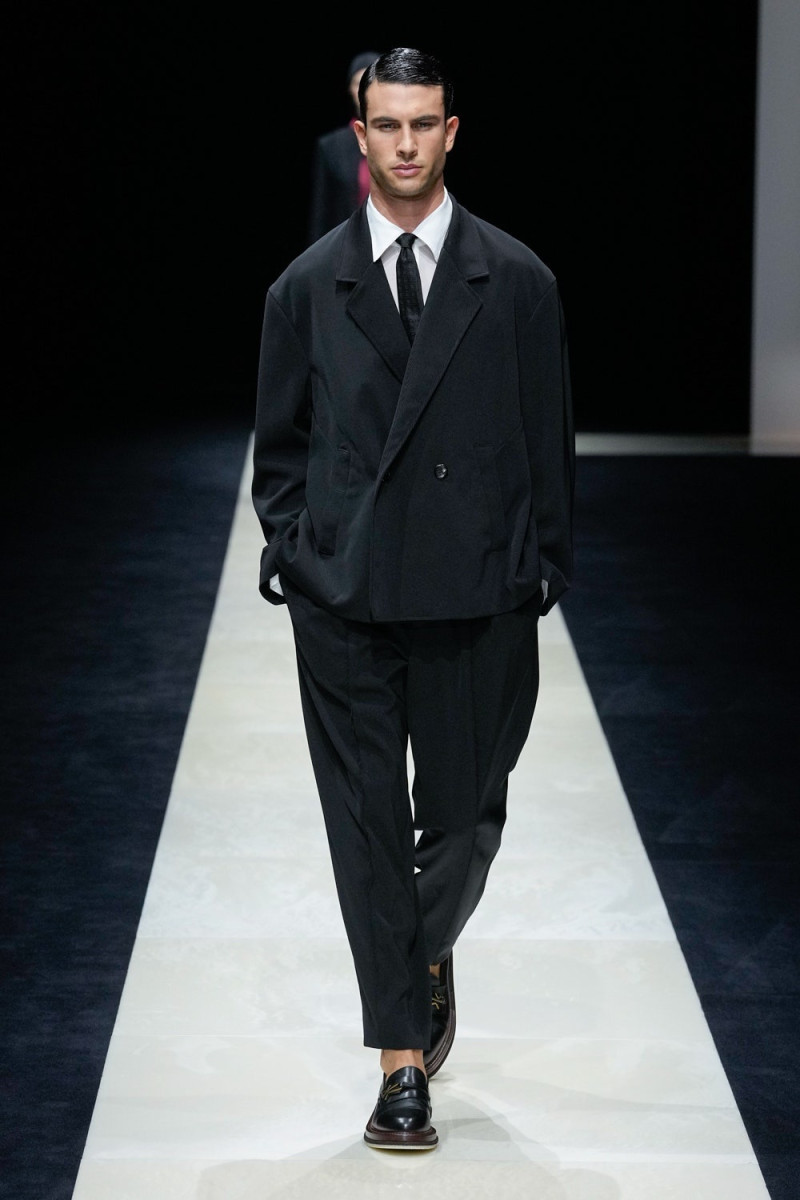 Mattia Narducci featured in  the Emporio Armani fashion show for Spring/Summer 2025
