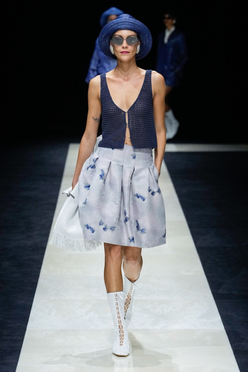 Agatha Borges featured in  the Emporio Armani fashion show for Spring/Summer 2025