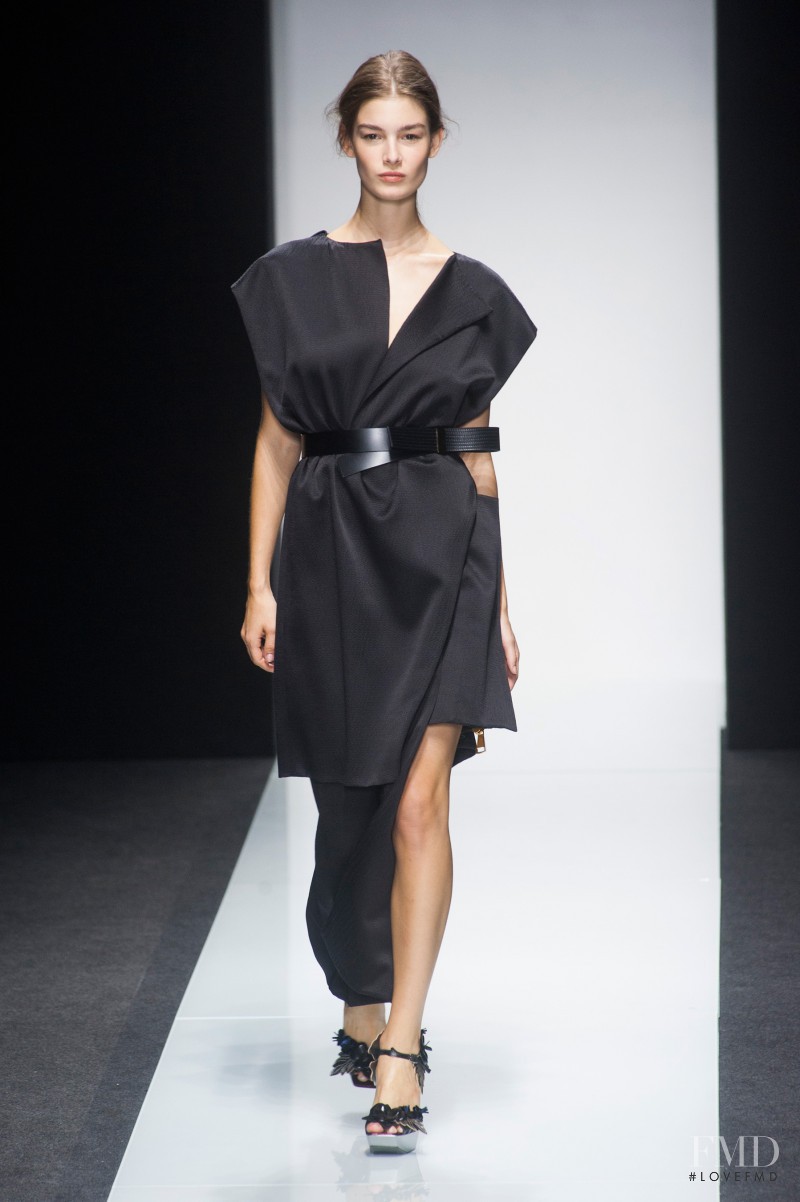 Ophélie Guillermand featured in  the Gianfranco Ferré fashion show for Spring/Summer 2014
