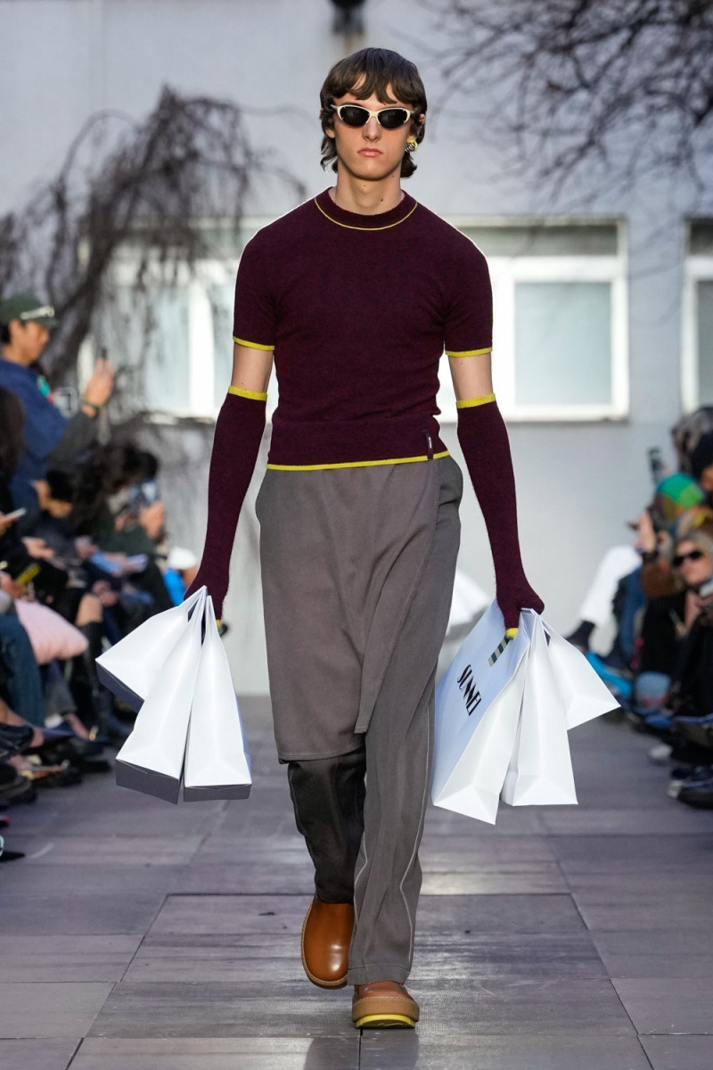 Matis Frostin Kupiec featured in  the Sunnei fashion show for Autumn/Winter 2025