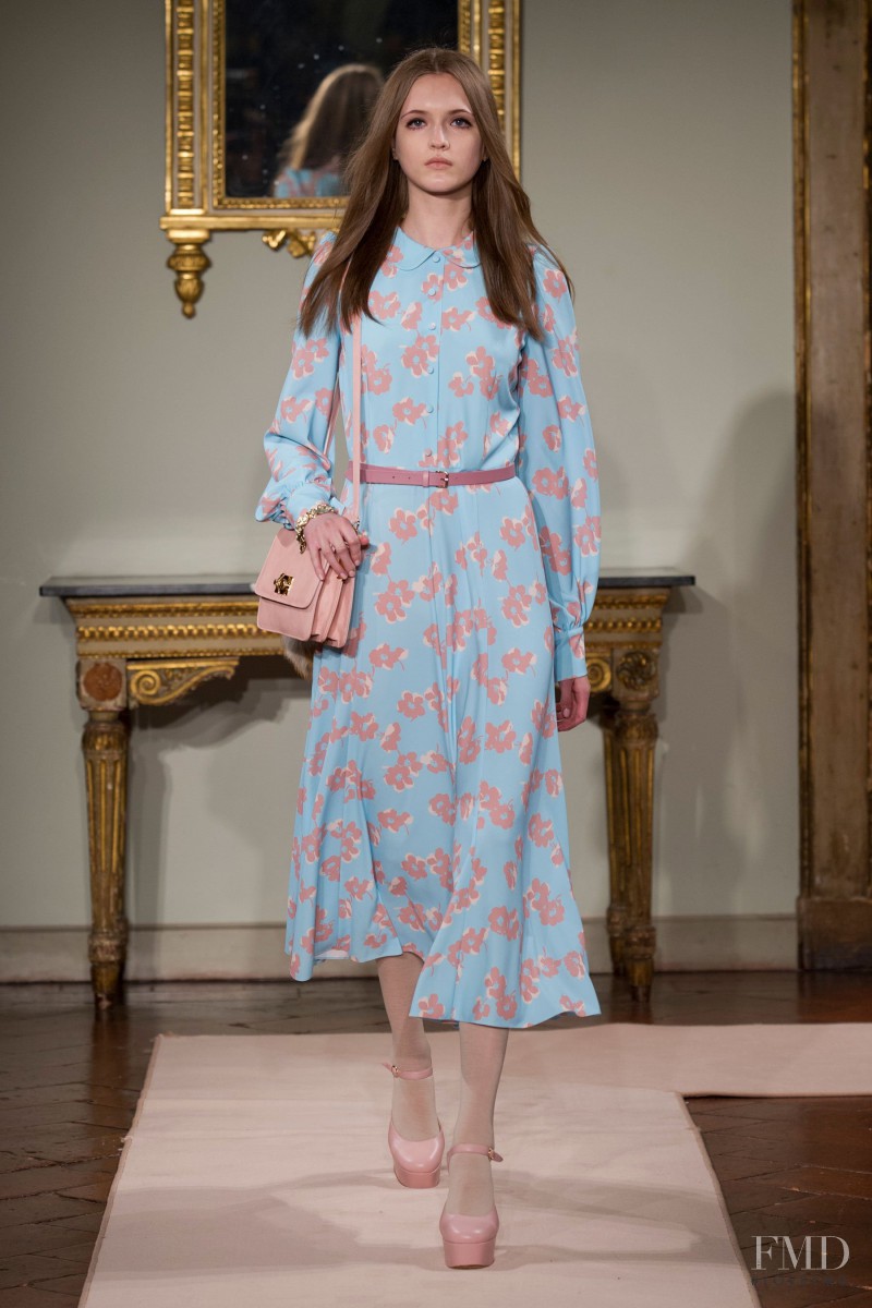 Jane Grybennikova featured in  the be Blumarine fashion show for Autumn/Winter 2014