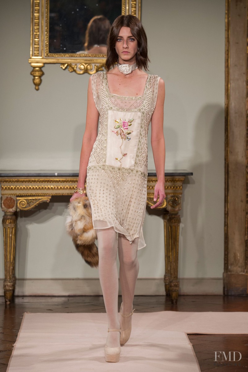 Cristina Herrmann featured in  the be Blumarine fashion show for Autumn/Winter 2014