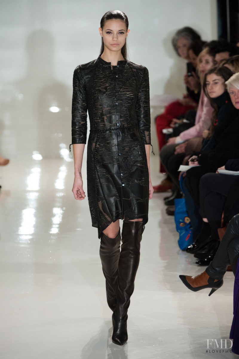 Anja Leuenberger featured in  the Ralph Rucci fashion show for Autumn/Winter 2014