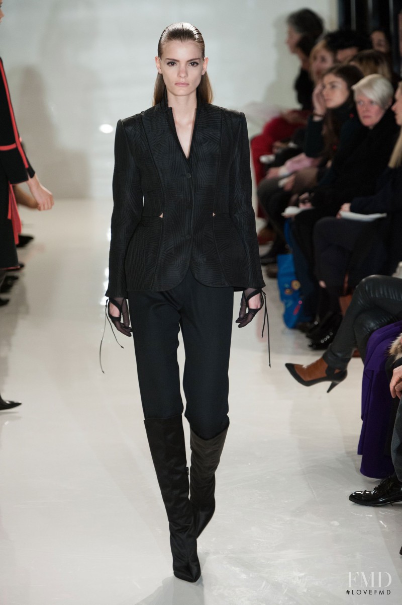 Emily Astrup featured in  the Ralph Rucci fashion show for Autumn/Winter 2014