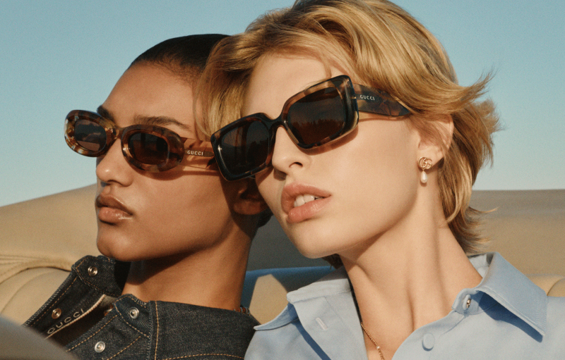 Ali Dansky featured in  the Gucci Eyewear advertisement for Spring/Summer 2025