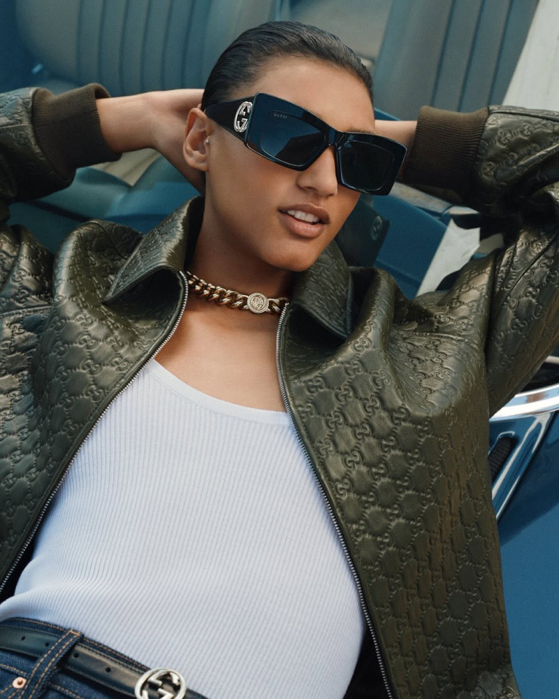 Ali Dansky featured in  the Gucci Eyewear advertisement for Spring/Summer 2025