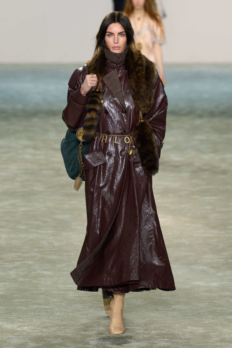 Hilary Rhoda featured in  the Chloe fashion show for Autumn/Winter 2025