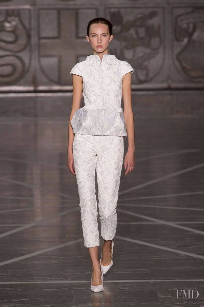 Veronika Munk featured in  the Mila Schön fashion show for Spring/Summer 2015