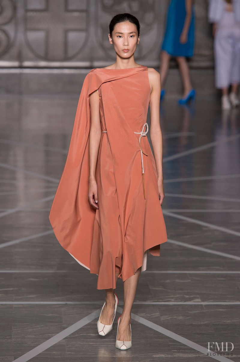 Dongqi Xue featured in  the Mila Schön fashion show for Spring/Summer 2015