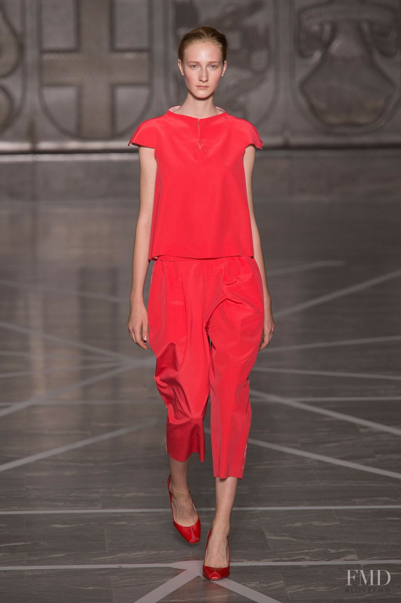 Charlotte Lindvig featured in  the Mila Schön fashion show for Spring/Summer 2015