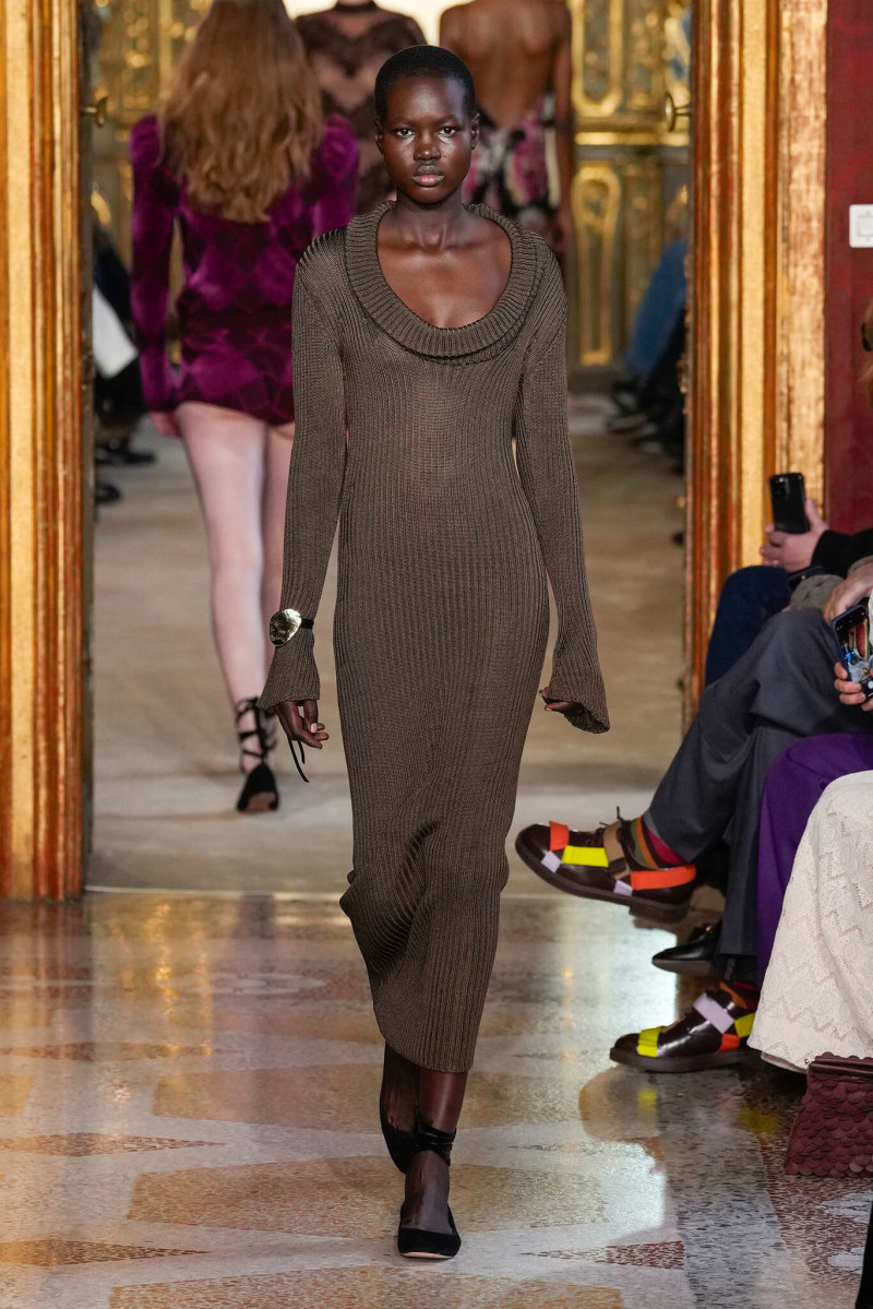Nyaboth Lothbor featured in  the Twinset fashion show for Autumn/Winter 2025