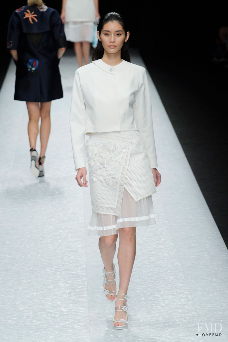 Ming Xi featured in  the Shiatzy Chen fashion show for Spring/Summer 2015