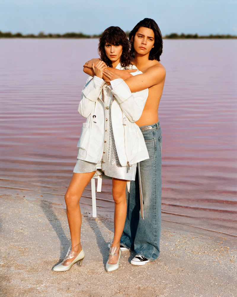 Mica Arganaraz featured in  the Paco Rabanne advertisement for Spring/Summer 2025