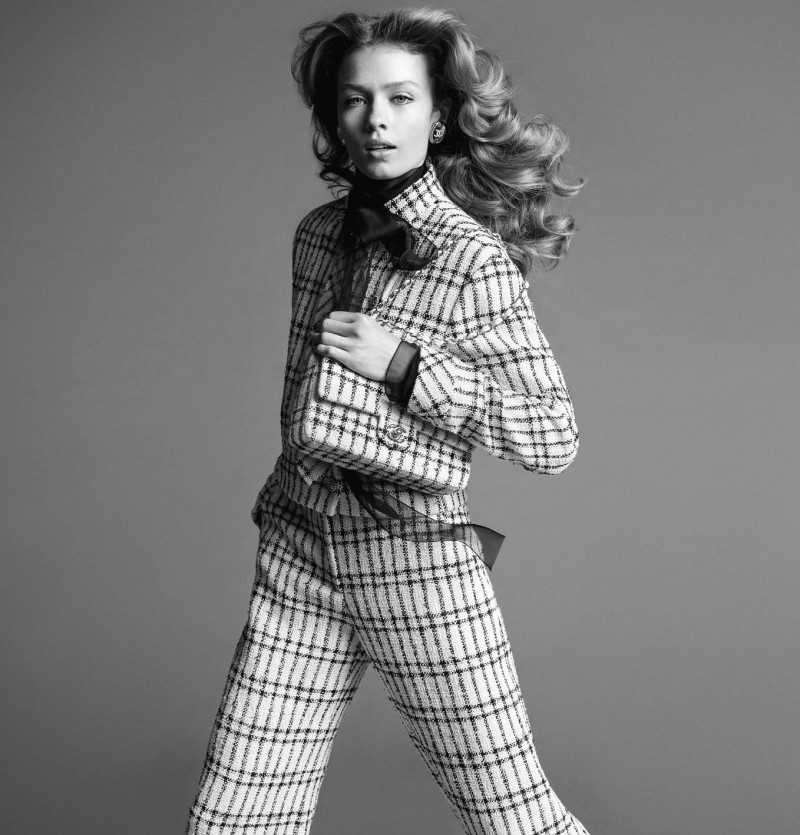 Ella McCutcheon featured in  the Chanel advertisement for Spring/Summer 2025