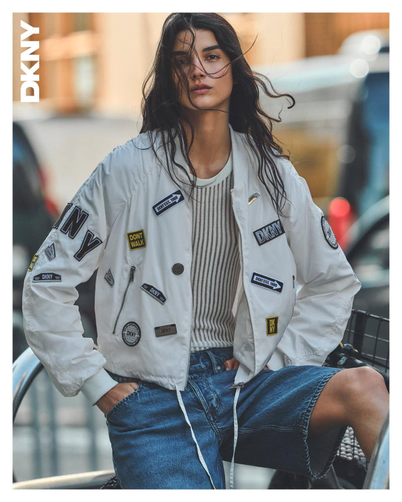 Paula Soares Santos featured in  the DKNY advertisement for Spring 2025