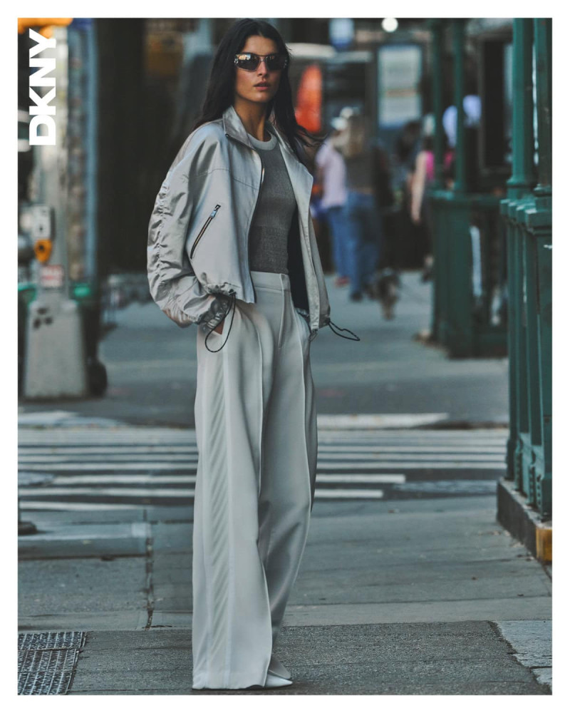 Paula Soares Santos featured in  the DKNY advertisement for Spring 2025