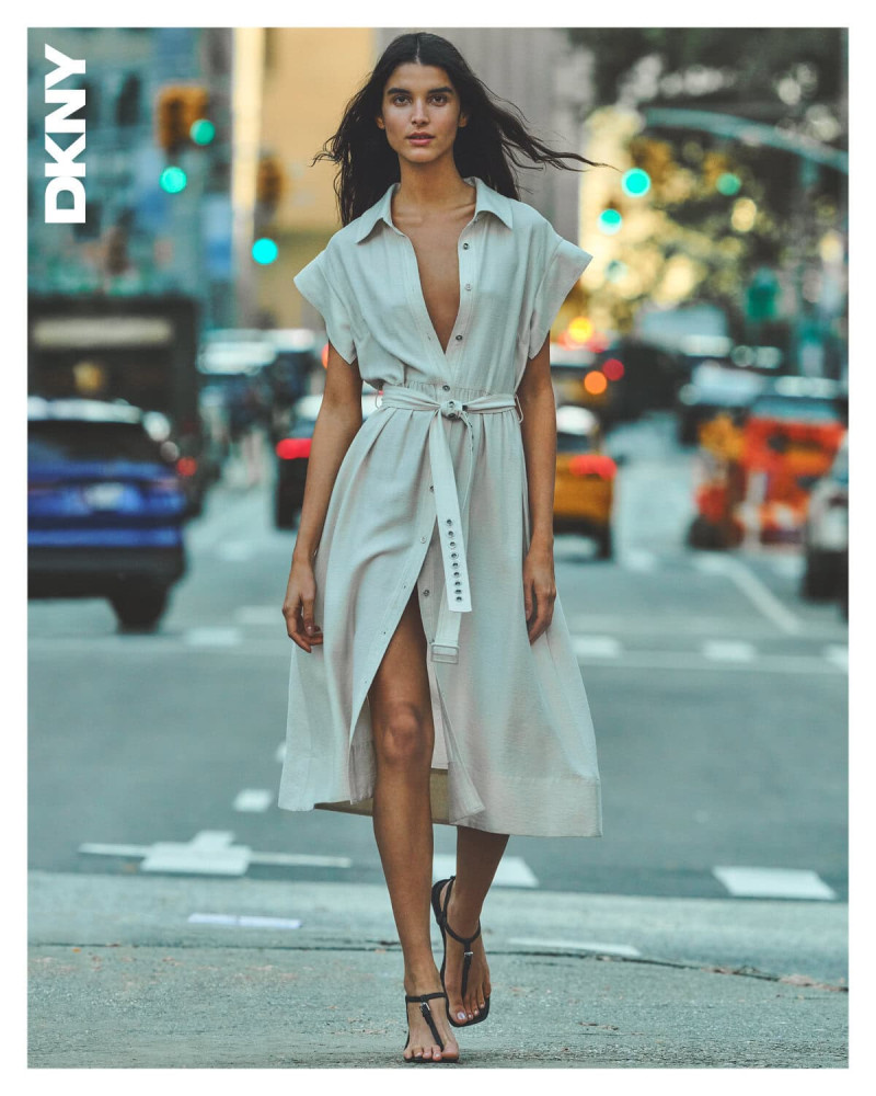 Paula Soares Santos featured in  the DKNY advertisement for Spring 2025