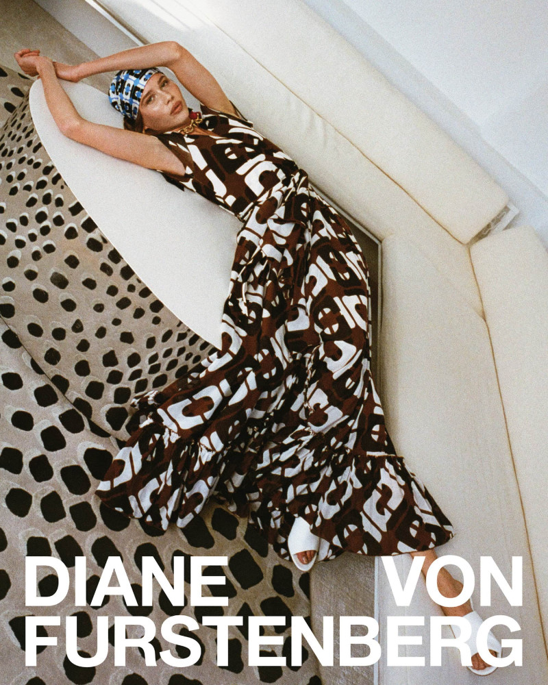 Olivia Petronella Palermo featured in  the Diane Von Furstenberg Odyssey Collection advertisement for Spring 2025