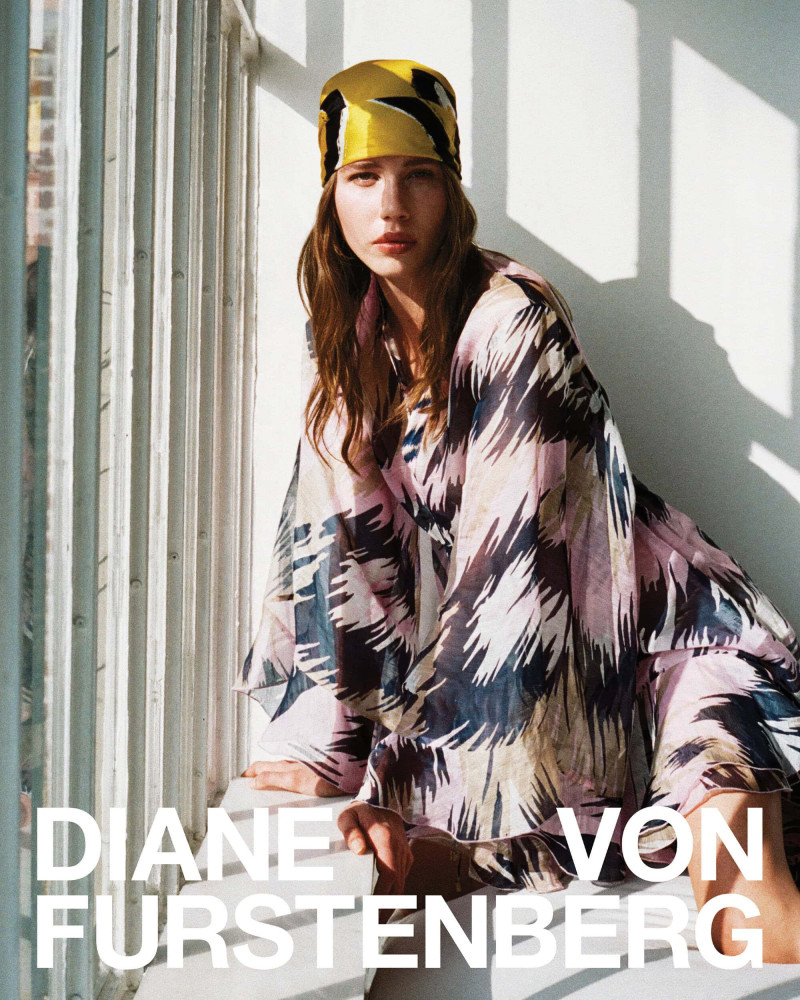 Olivia Petronella Palermo featured in  the Diane Von Furstenberg Odyssey Collection advertisement for Spring 2025