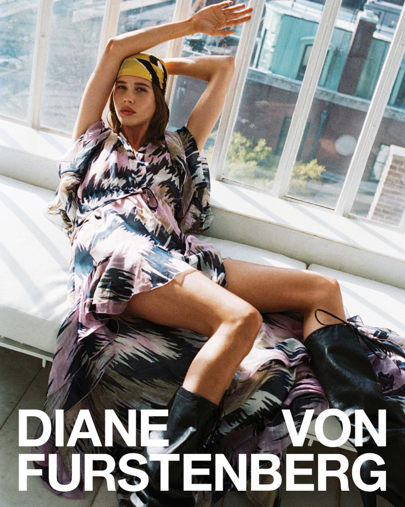 Olivia Petronella Palermo featured in  the Diane Von Furstenberg Odyssey Collection advertisement for Spring 2025