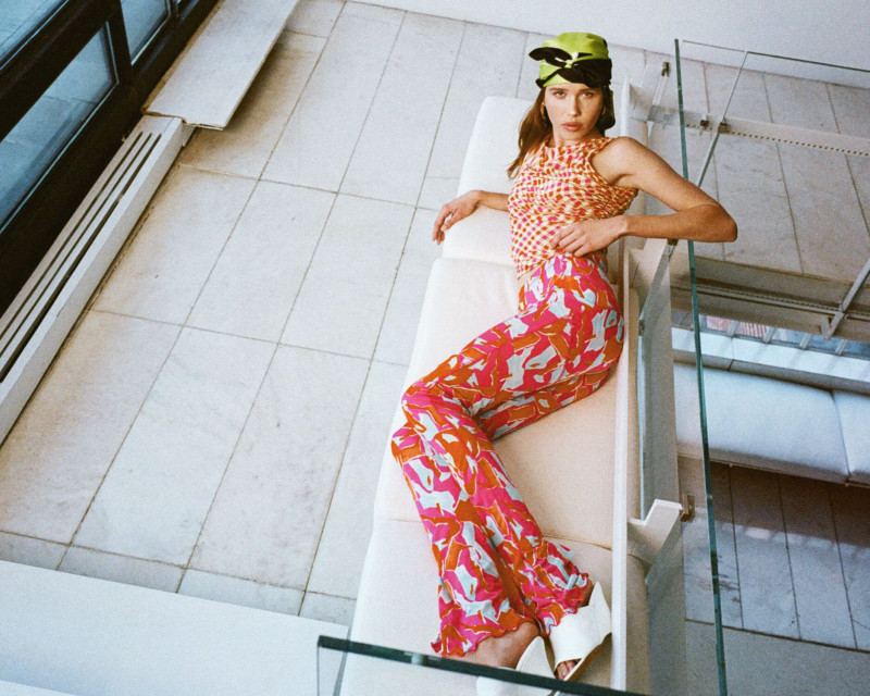 Olivia Petronella Palermo featured in  the Diane Von Furstenberg Odyssey Collection advertisement for Spring 2025
